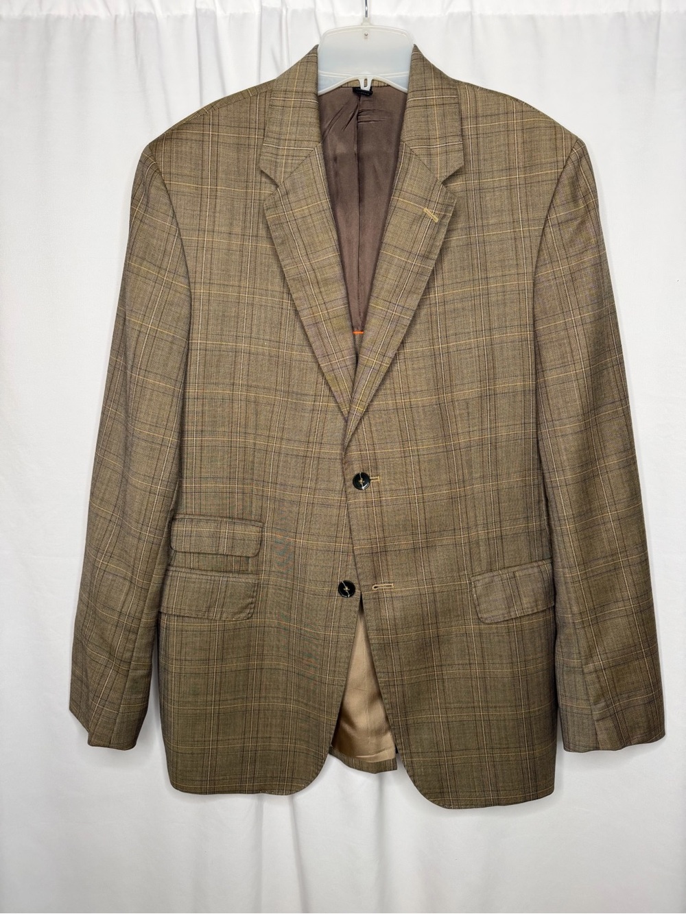 Club Monaco - Brown Plaid Sport Coat - Two-Button Notch Lapel
